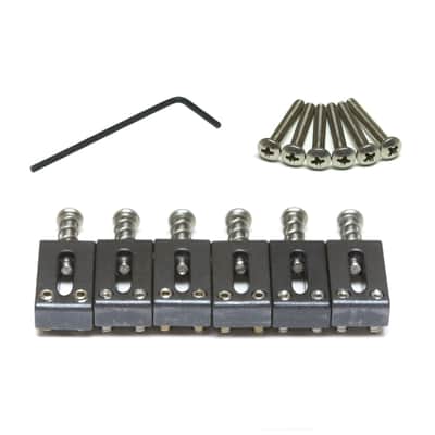 Graph Tech String Saver Black Bridge Saddles Set for Strat & Tele, 2-1/16" Space image 7