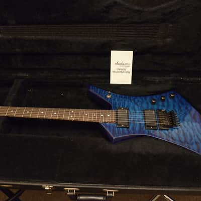 1985 USA Jackson San Dimas Custom Shop Kelly KE2 EMG 81 85 Floyd Rose Blue Quilt Quilted Maple Top image 7