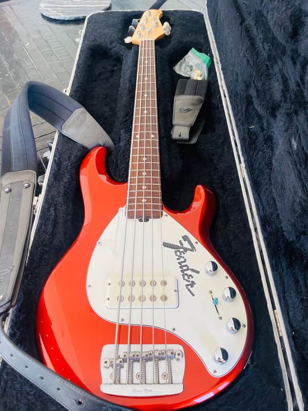 Ernie Ball Music Man StingRay 5 H with Rosewood Fretboard 1999 - 2018 - Red Sparkle image 1