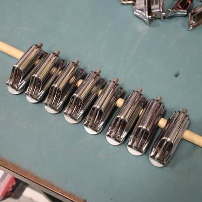 Vintage Rogers Beavertail Bass Drum Lug, Ohio-era Cast Body, Set of 8 image 1
