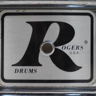 ROGERS  "BIG R" SUPER TEN 14"x 5" STEEL SHELL SNARE DRUM 1970s - Chrome image 6