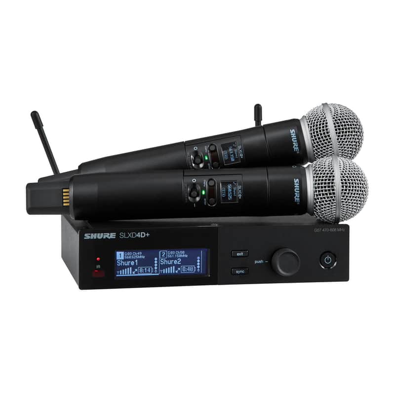 Shure SLXD24D+/58 Dual Wireless System with 2 SLXD2+/58 Handheld Transmitters image 1
