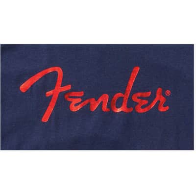 Fender Foil Spaghetti Logo Blue T-Shirt - Medium image 1