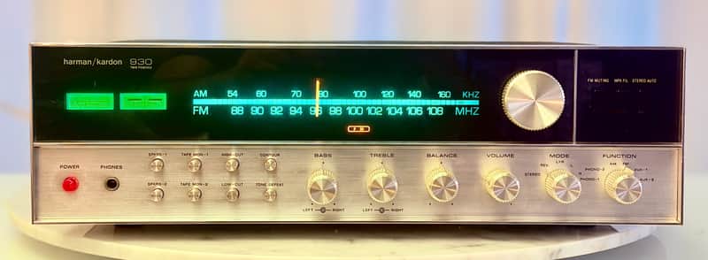 Harman Kardon 930 Twin Powered Vintage Stereo Receiver — Fully Recapped — LED Upgrade — 3+ Hr Bench Tested — FM Tuner Not Working