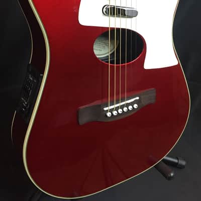 Fender Telecoustic Deluxe Acoustic-Electric Guitar Candy Apple Red