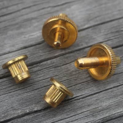 Vintage 1970's Gibson Gold Nashville Bridge Studs Wheels With Inserts 1977 1978 1979 image 6