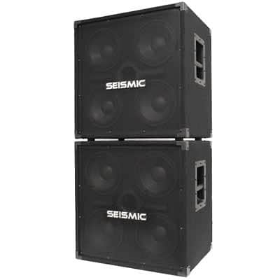 Pair of SEISMIC AUDIO 4x8 Bass Guitar Speaker Cabinets 300 Watts Each NEW image 1