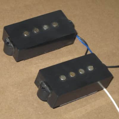 used relic'd (from real player's wear, use, & age) Fender Black Split-Coil Mexican Standard Precision Bass pickups, Alnico 5, 10.5k fully functional (silver screws included - also relic'd) from 1994 Fender Mexican Standard P Bass (Bass NOT included) image 10
