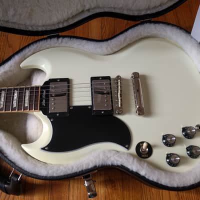 Gibson SG Standard-Lefty Left Hand w/ Historic Upgrades 61'-Ultra Rare MINT 2012-White image 3