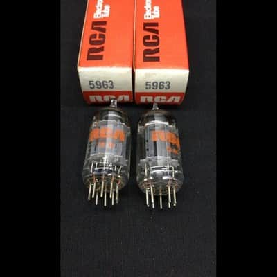 MATCHED PAIR NOS RCA 5963 (12AU7) Dual Triode VINTAGE Audio VACUUM TUBES 10.9858 image 1