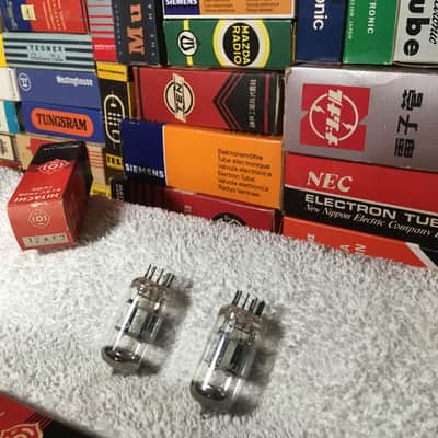 2 Matched NOS Hitachi Japan 12AT7 ECC81 ~ Rare Special NHK Communications Grade ~ Holy Grail Punchy Jangley Dynamic Warm Tone image 3