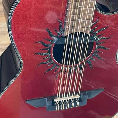 H. Jimenez Colección de Galaxia Acoustic-electric Bajo Quinto - Antares Red Sparkle image 3