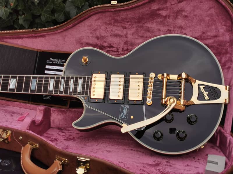 Gibson Les Paul Custom 1957 Historic 3 Pick-Ups Bigsby Lefty 2019 Ebony LH Lefthand Black Beauty image 1