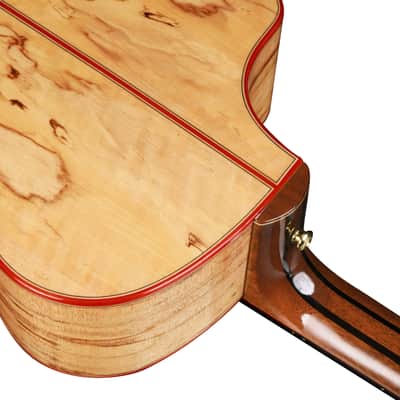 Natasha JC48 - European Spruce and Spalted Maple Acoustic Guitar - Gloss image 8