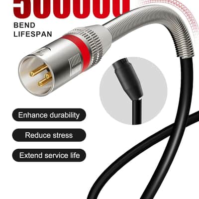 XLR Cables 3ft 2 Pack,Short XLR Microphone Cable with Gold-Plated Connectors，Oxygen-Free Copper (OFC) Shielded and Balanced XLR Male to Female Mic Cord for XLR Speaker Metal Spring SR image 2