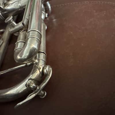 Buescher Symphony Model 10-22R (1923) Bb and A trumpet SN 136409 (silver plated) (gold wash bell) image 16