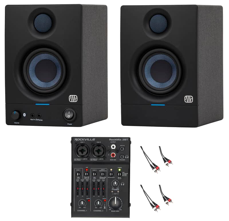 Pair Presonus Eris 3.5BT 2nd Gen 3.5" Studio Monitors Speakers w/Bluetooth+Mixer image 1
