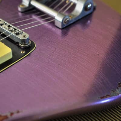 American Fender Jazzmaster Limited Edition Custom Heavy Relic Nitro Purple Sparkle image 18