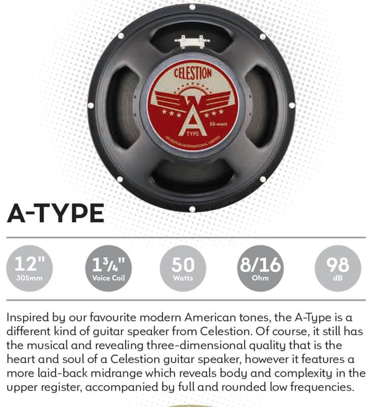 Celestion A-TYPE 12" 16ohm 50W Ceramic Magnet Guitar Speaker image 1