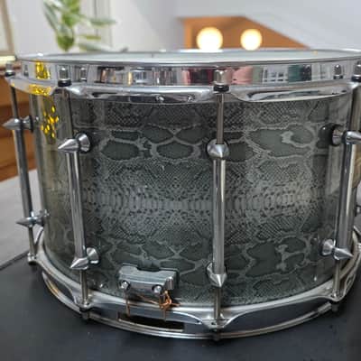 VINNIE PAUL'S PROTOTYPE Pearl Pantera Signature Snare Drum - 1 of 1 Artist Owned Collector - Money Green Python Snakeskin Vinnie Paul VP1480 14x8" Signed COA Dimebag Darrell Dime image 18