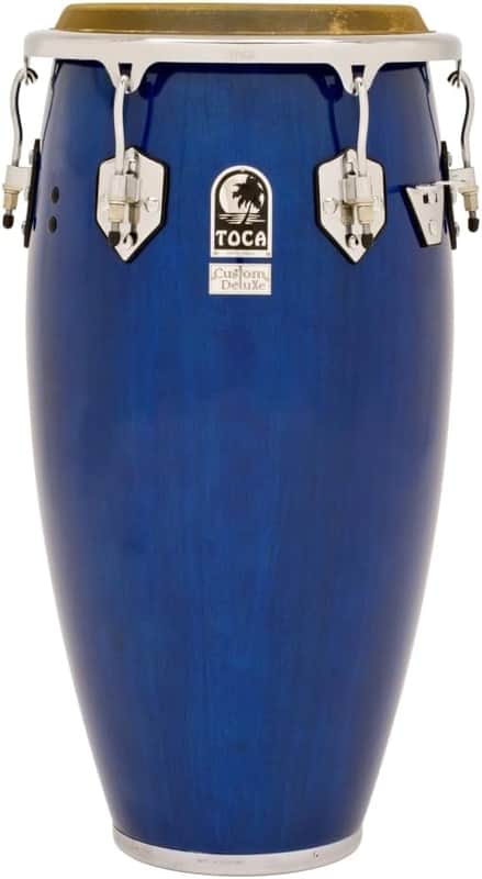 Toca Custom Deluxe Wood Conga Drum 11 3/4" Head - Blue Wood Finish image 1