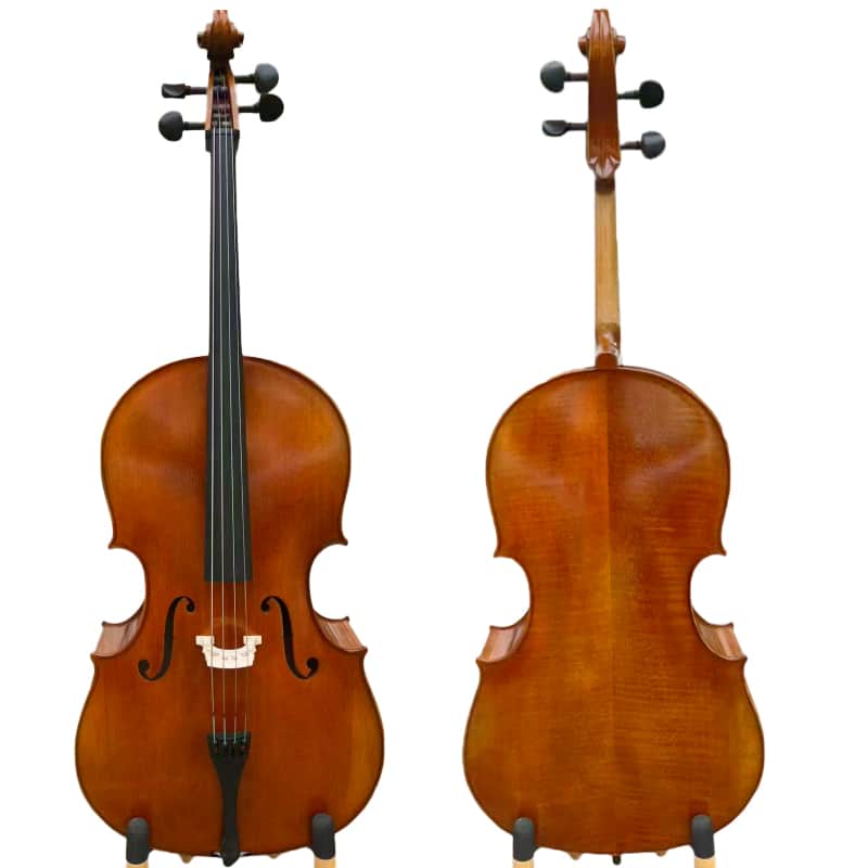 Wider Body Cello 4/4 Full size maple wood, Strong Big rich sound,spirit varnish image 1