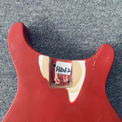 Red Single Humbucker Guitar Body, String Through Design image 2