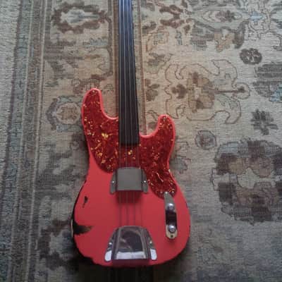 Fender Precision Bass 2001 - Fiesta Red over Sunburst image 2
