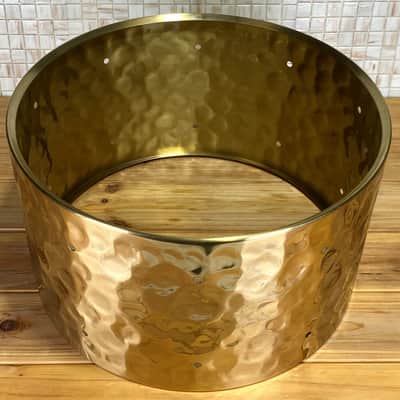 Hammered Brass 8x14 Snare Drum Shell Predrilled 4.5" image 6