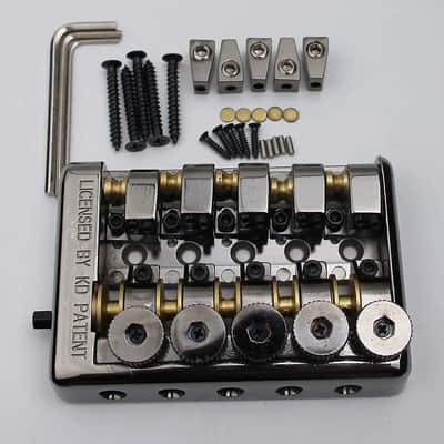 Black Nickel Roller Saddles Headless 5 String Bass Bridge image 2