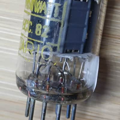 Rare NOS NIB early 70's PHILIPS AMPEREX 12AU7 ecc82  DIMPLED DISC GETTER  Heerlen perfect matched pair very strong, fully tested Superb sounding tubes ! image 9