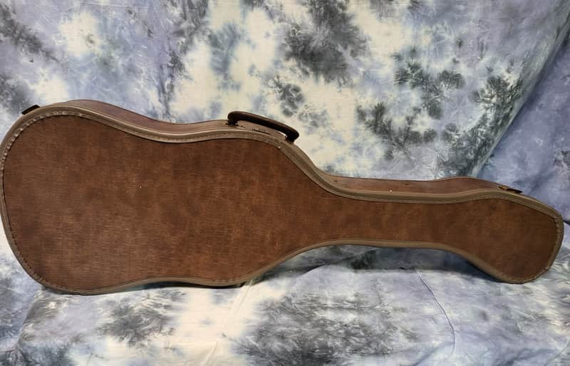 Vintage RARE 1965 Japan Soft Shell Guitar Case Greco Ibanez Guyatone Faux Lizard Print Gold Interior image 1