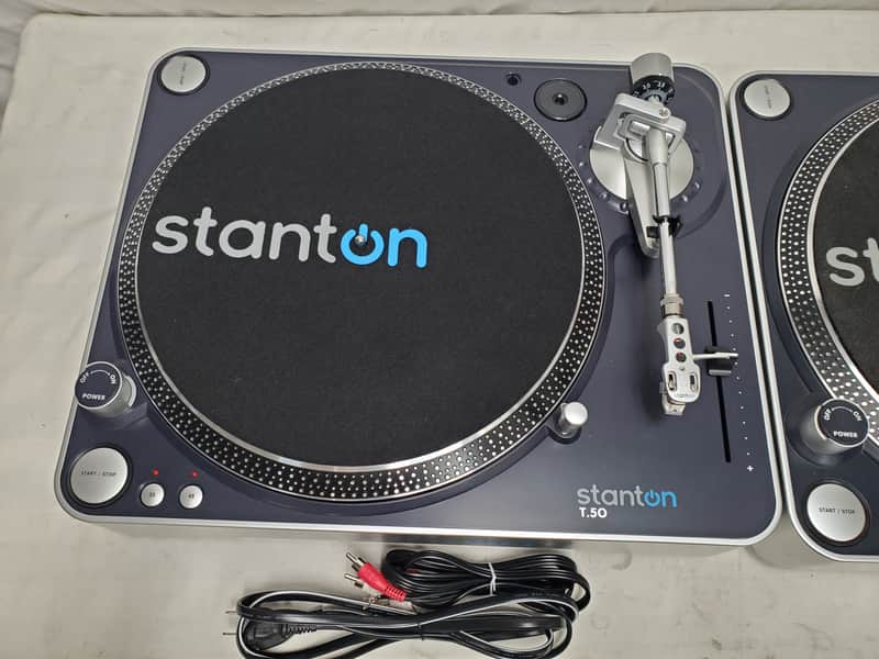 STANTON T-50 BELT DRIVE DJ TURNTABLES SOLD AS A PAIR WITH | Reverb