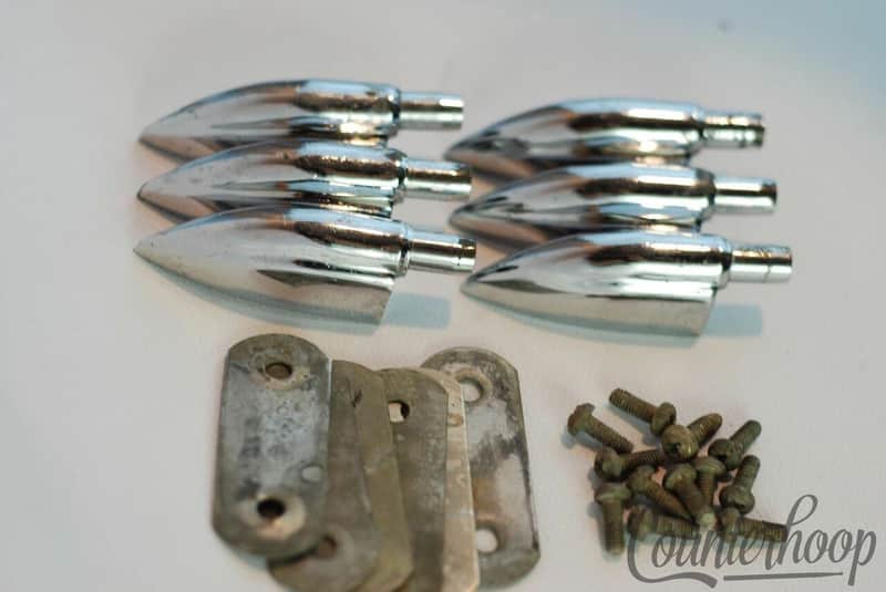 Ajax 6x Snare/Floor Tom Drum Lugs Bullet Chrome Vintage50s Boosey&Hawkes England image 1