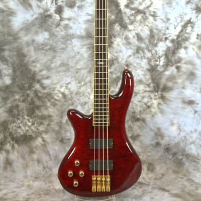 Left Handed 2006 SCHECTER Elite-4 NT Bass Guitar - Cherry QMT image 2