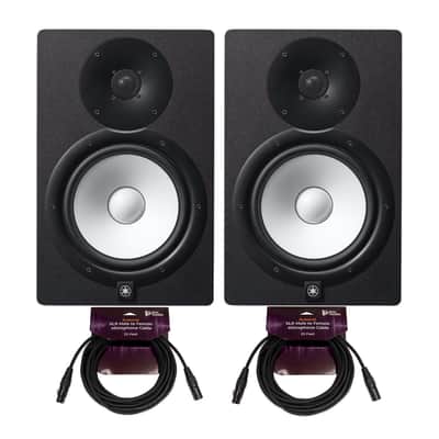YAMAHA HS8 2-Way Bass-Reflex Bi-Amplified Near-Field Studio Monitor (Pair) Bundle with FocusProAudio XLR Male to XLR Female Microphone Cable (2-Pack) Bundle (4 Items) image 1