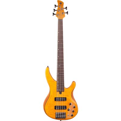 Yamaha TRBX605FM 5-String Bass Guitar - Matte Amber image 2