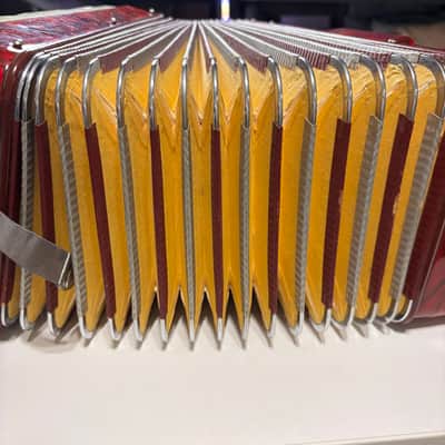 Vintage Near Mint Francini 120-Bass Accordion - Ruby & Mother of Pearl image 19