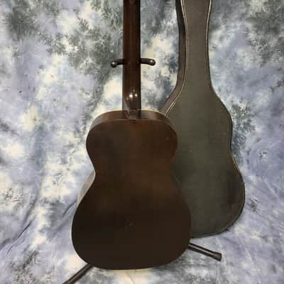 1936 Vintage Prewar Supertone by Harmony F Hole Parlor Guitar All Original Neck Reset Pro Setup Original Soft Shell Case image 13