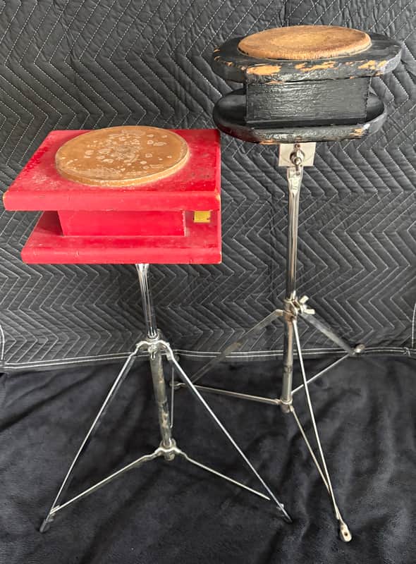 Vintage Practice Pads with stands - John Bock "Fast Hands Drum Studio" - 1940's Bild 1