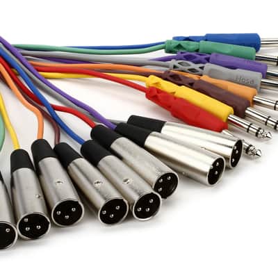 Hosa STX-803M 8-channel 1/4 inch TRS Male to XLR Male Balanced Snake - 9.9 foot image 1