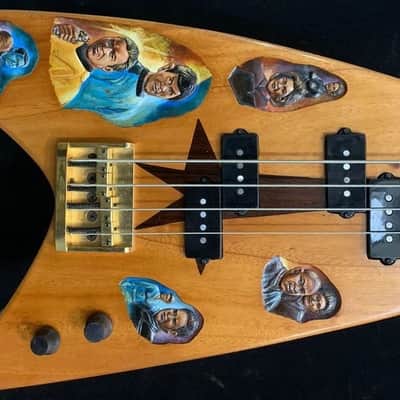 Electric Bass Guitar Star Trek Trekkie Motif Handmade by Bluebeberry with SEymour Duncan Double P Pickups image 21