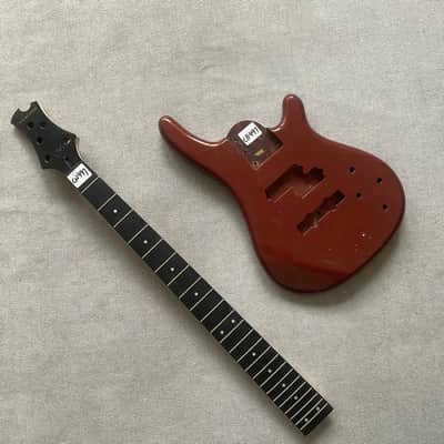 Red 5 String Bass Basswood Body with Maple Neck image 1