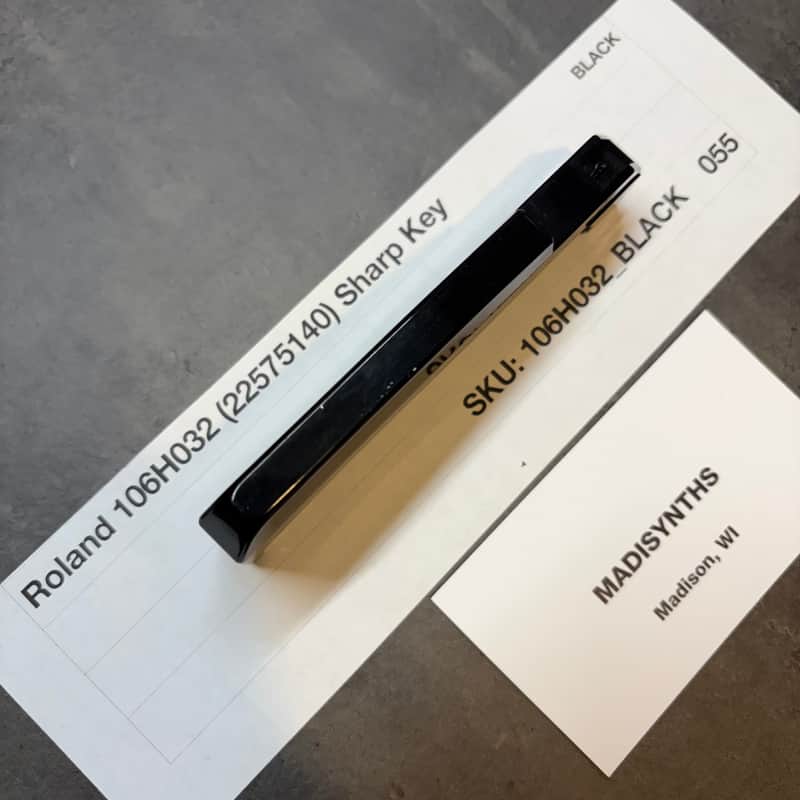 ORIGINAL Roland Replacement SHARP/BLACK Key (106H032) for Juno-6/60/106, Jupiter-6/8, HS-60, SH-101, VK-09, JX-3P, HS-10/Juno-1, System 100m 184, etc image 1