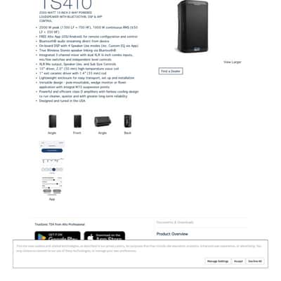 Alto TS410 Powered Speaker Good for Guitar FRFR image 8