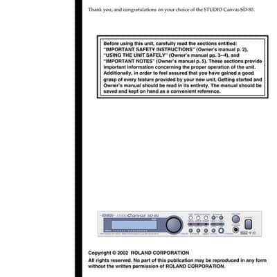 Roland Edirol SD-80 — 2 in 1 Owners Manual Guide Guide — 169 Pages — USA Made image 13