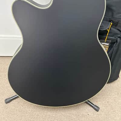Warwick RockBass Alien Deluxe Thinline Hybrid 4 String Acoustic Electric Bass Guitar -Black image 6