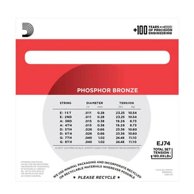 D'Addario EJ74 Mandolin Strings, Phosphor Bronze, Medium, 11-40 image 3