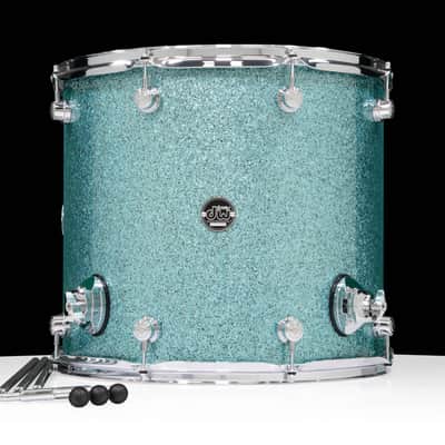 DW Performance Series 16x18 Floor Tom - Aqua Glass image 2