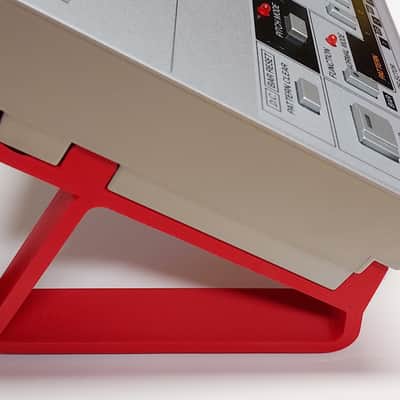 Red Color 30 Degree Angled Custom Made Stands For Roland Boutique TB-03 Bassline Synthesizer Sound Module - Made in USA